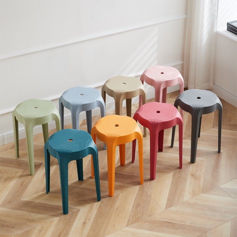 简约凳子加厚塑料凳圆凳换鞋凳休闲凳胶凳餐厅凳可叠放家用椅凳子