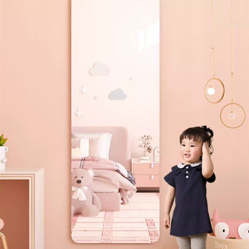 宿舍全身贴墙穿衣镜子自粘组合拼接镜可拆卸软镜高清不会碎梳妆镜