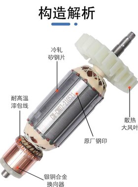 槽王开槽机电机配件原装转子电锤电G镐定子CW1156转子定子