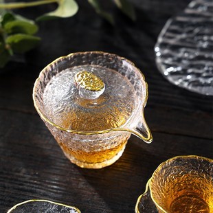 大容量大号泡茶壶家用整套茶杯 xyft冰露玻璃盖碗茶壶功夫茶具套装