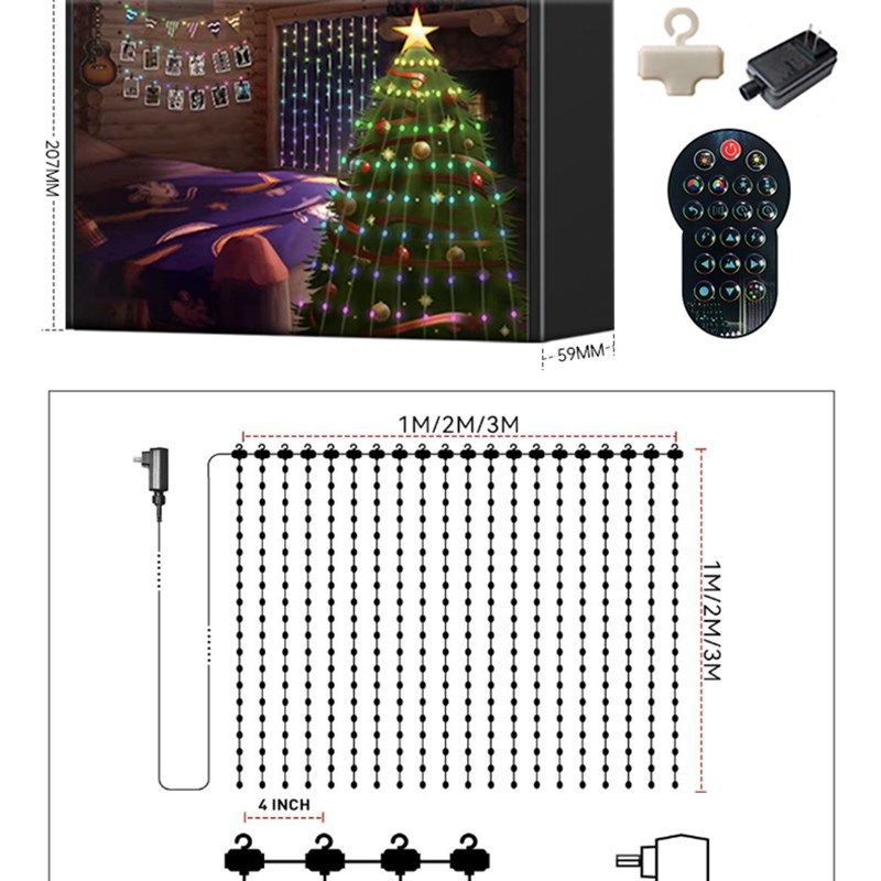 酒吧T阳台装饰动画窗帘灯串G幻彩声控控DIY文字编辑LED灯