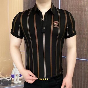 轻奢时尚 爆款 男士 轻奢 潮g流修身 M高档T恤短袖 博梦精选Polo衫 夏季