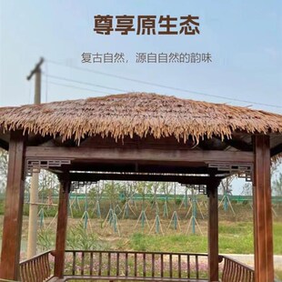 仿真茅草屋顶塑料毛草伞热熔茅草凉亭仿真稻草树脂假草复古仿古