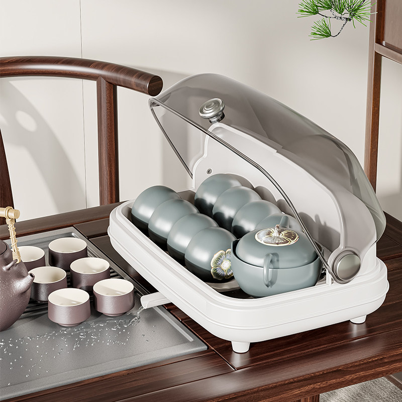 茶具收纳层架f茶桌茶杯收纳层架沥水托盘防尘茶壶水杯玻璃杯收纳,收纳整理,茶具收纳盒,淘宝优惠券,粉丝福利购,淘宝优惠卷