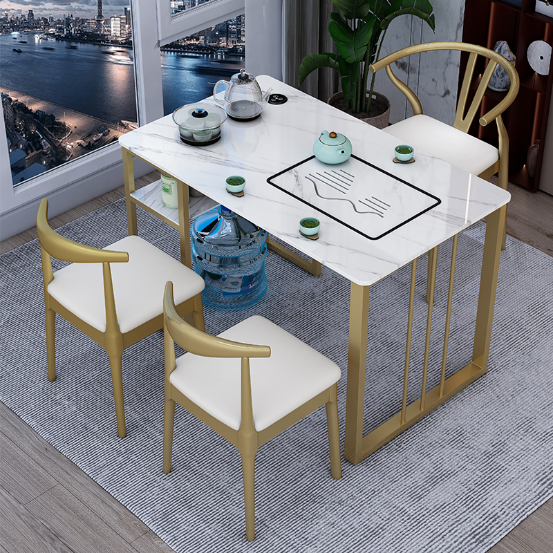 岩板阳台茶桌椅h组合现代简约烧水壶一体茶几全自动上水家用小茶