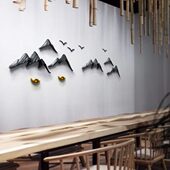 中式 墙面装 饰品挂件背景墙立体山水挂饰客厅玄关墙饰国风壁挂禅意