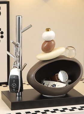 石来运转钥匙收纳玄关摆件入户客厅酒柜电视柜家居装Y饰品乔迁礼