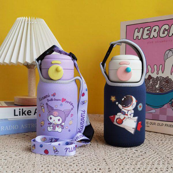 uooha悠哈随行吸管水杯套保温杯套保护套500 580ml儿童杯子套斜挎