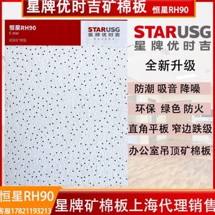 星牌优时吉矿棉板恒星RH90办公室吸音矿棉板600x600吊顶针孔花纹