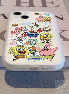 海绵宝宝适用oppoa93手机壳新款OPPOreno9/7pr0防摔findx8pro个性卡通a96/8硅胶r17/k12全包4se软壳5女保护套