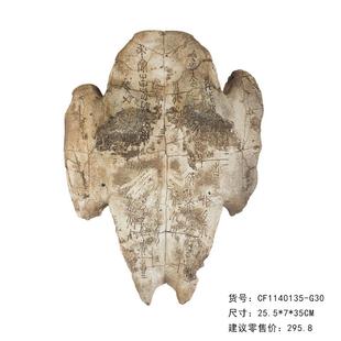 树脂仿真化石甲骨文龟壳摆件 咖啡厅酒吧壁挂墙面软装饰教学道具