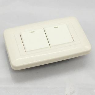两位大板开关120型开关面板单控双开翘板开关夜光16A250V明装暗装