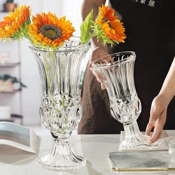 大号加厚高脚欧式水晶透明玻璃花瓶干花百合客厅酒店家居装饰摆件,家居饰品,花瓶,淘宝优惠券,粉丝福利购,淘宝优惠卷