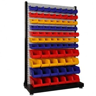 工具挂板零件盒子货架螺丝盒 放架多功能洞洞孔板展示架 单面三层