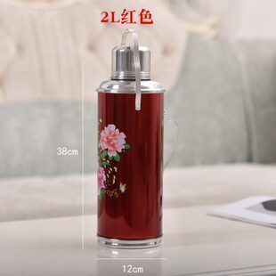 小暖壶家用复古怀旧热水瓶老式铁皮玻璃胆暖水瓶结婚保温壶0.8升