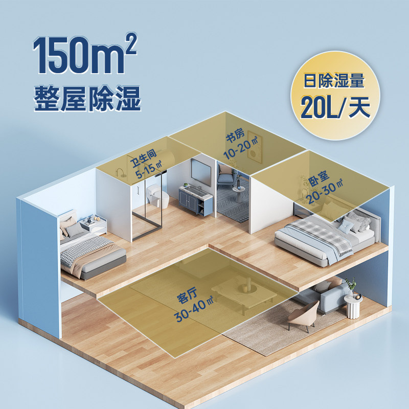 夏普除湿机家用卧室轻音抽湿机小型干衣干燥机吸湿器宿舍大功率