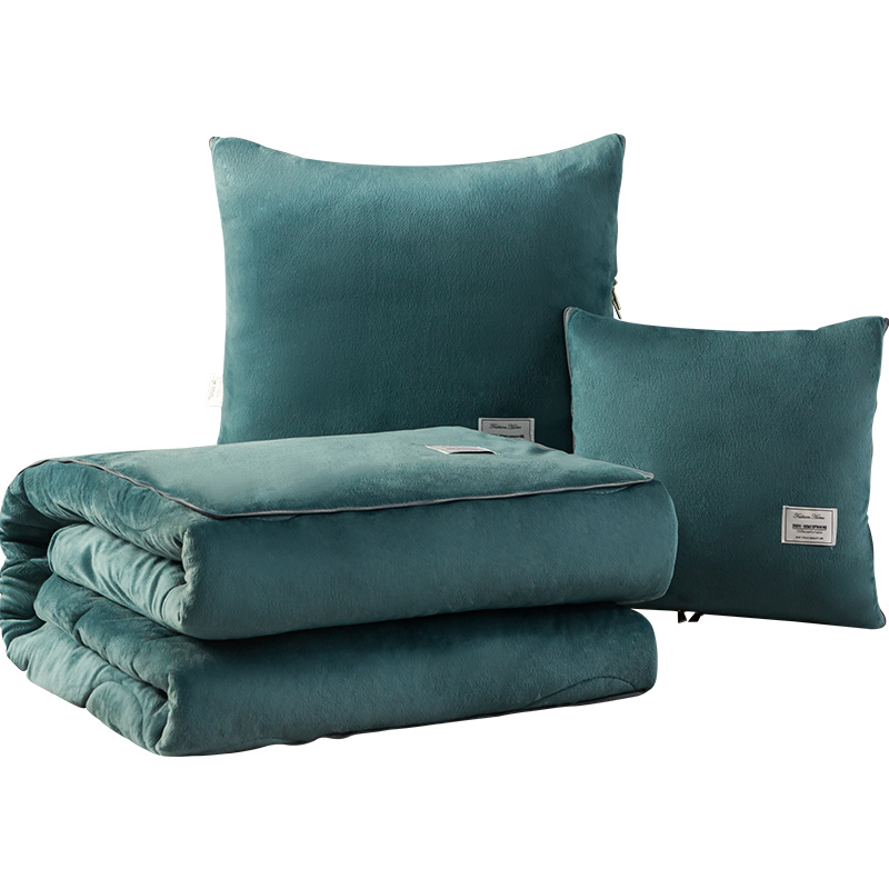 纯色抱枕毯子两用加厚加重汽车沙发靠垫家用办公室午休空调被折叠