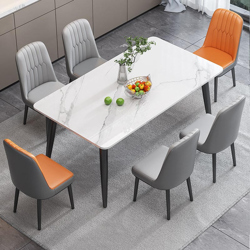 岩板餐桌家用小户型吃饭桌子现代餐桌出租房专用长方形桌子