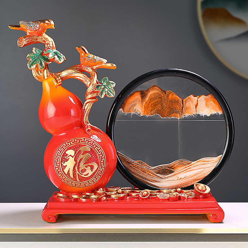 创意流沙画沙漏葫芦摆件客厅招财电视柜玄关家居乔迁新居送礼礼品