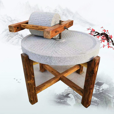 石雕碾子民间老碾盘石磨农家院幼儿园亲子体验生活大小石碾磨五谷