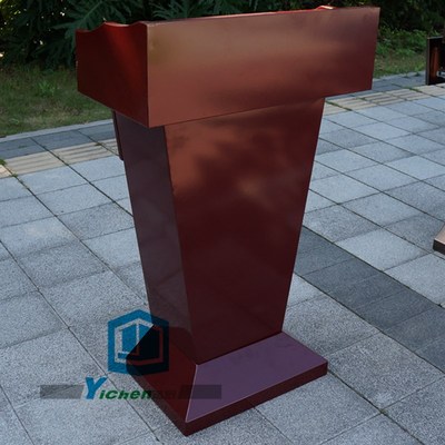 红色烤漆演讲台迎宾台售楼处接待台保安值班台物业站加厚岗台