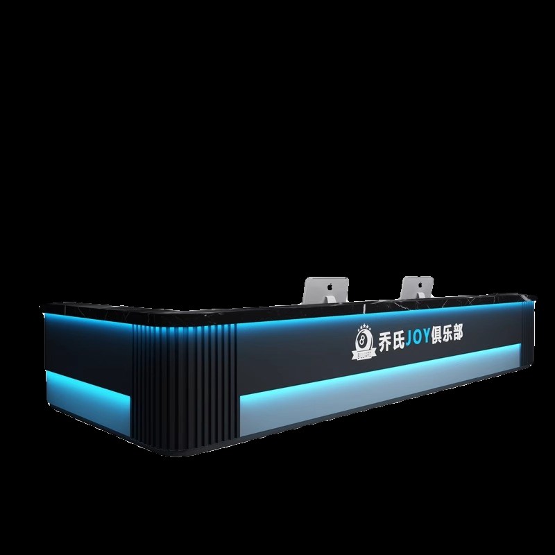 工业风台球厅吧台酒吧收银台健身房电竞网吧前台接待台大理石