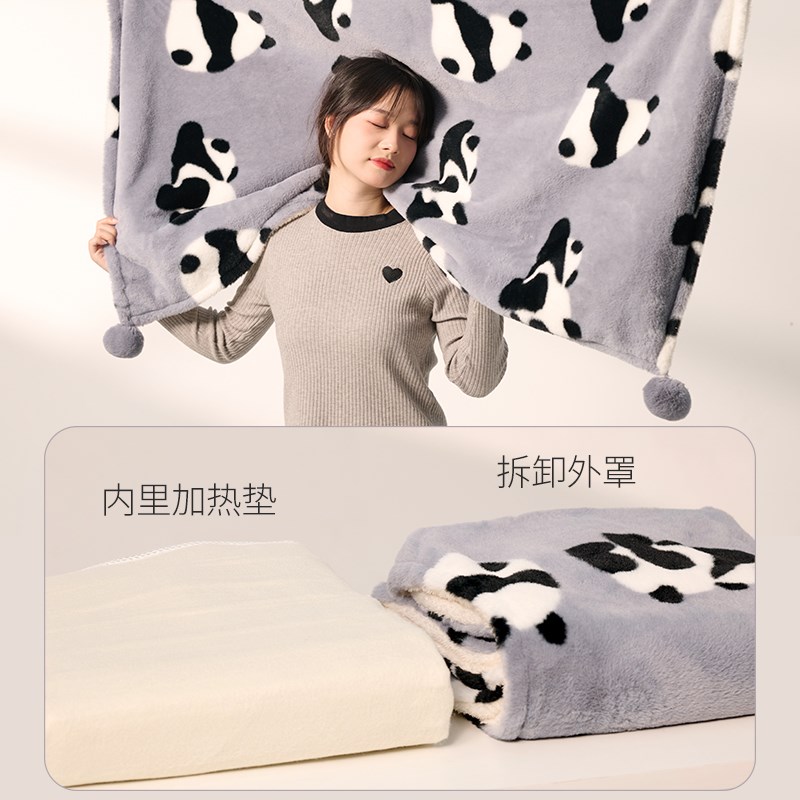 电热毯盖毯加热披肩办公室盖腿暖身毯子暖脚取暖器小型加热毯毛毯