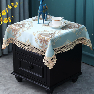 欧式蕾丝床头柜角几盖布打印遮盖布防尘罩布艺小方巾方桌布卧室