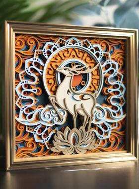 梯木叠雕玄关酒柜办公室装饰桌面摆件高级感小众乔迁礼品开业礼物