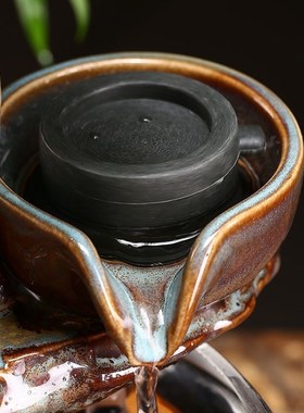 小型鱼缸自动循环流水转运生财桌面喷泉创意业送礼