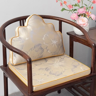 中式靠山枕茶椅垫圈椅坐垫靠垫防滑可拆洗定制云朵沙发抱枕靠背垫