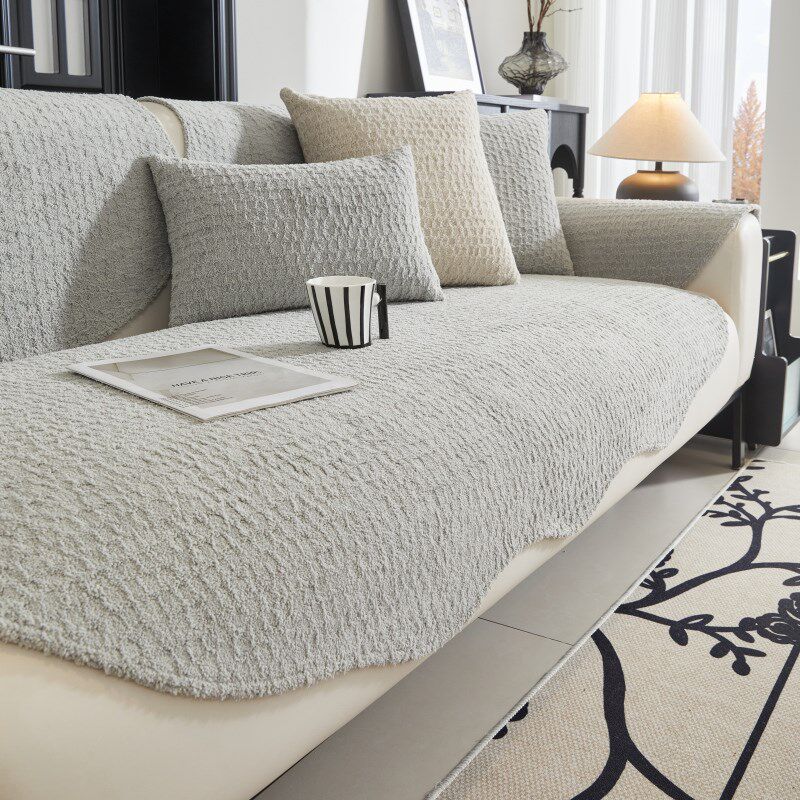 沙发垫棉绒坐垫四季通用沙发罩新款防滑沙发盖布巾异形规则