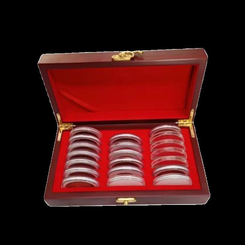 2枚装袁大头收藏盒大头银元盒银币古钱币铜元盒礼品盒多功能币盒