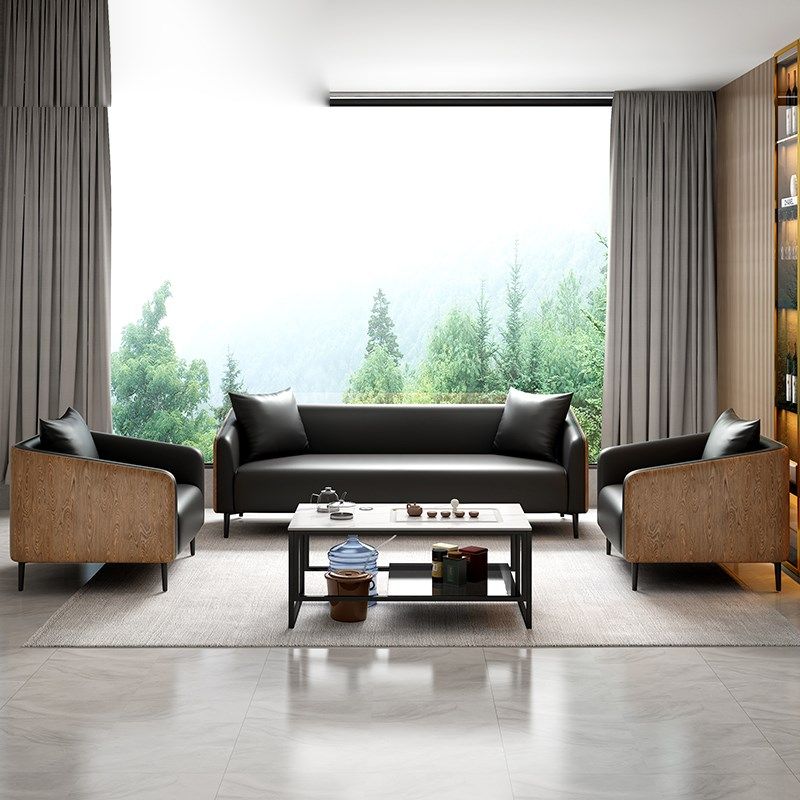 办公室沙发茶几现代仿木纹皮设计办公沙发商务接待休闲用,商业/办公家具,沙发,淘宝优惠券,粉丝福利购,淘宝优惠卷