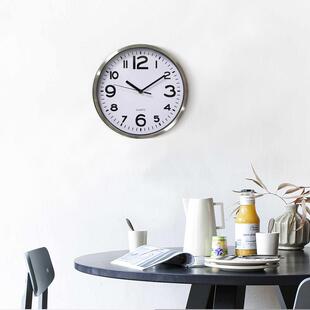 大数字时钟静音金属挂钟简约现代挂表圆形家用钟表客厅卧室装饰