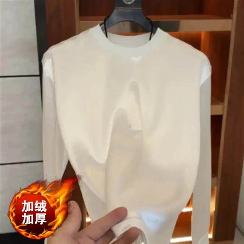 仕咖服装秋冬高级感男士圆领T恤新中式男款休闲长袖时尚上衣