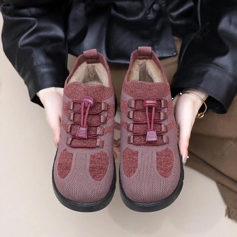 朝益潮鞋老北京布鞋冬季加绒T加厚保暖妈妈鞋防滑中老年健步鞋棉