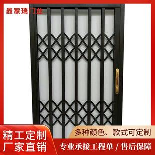 铝合金折叠拉闸门商场商铺家用阳台防盗手动推拉门厂家定制