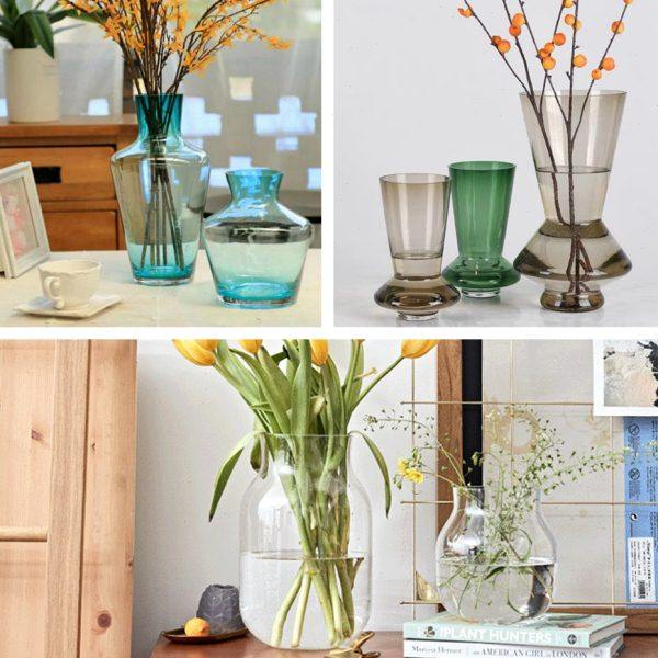 通透彩色玻璃花瓶花器现代简约时尚小清新高档会所软装装饰品水培,家居饰品,花瓶,淘宝优惠券,粉丝福利购,淘宝优惠卷