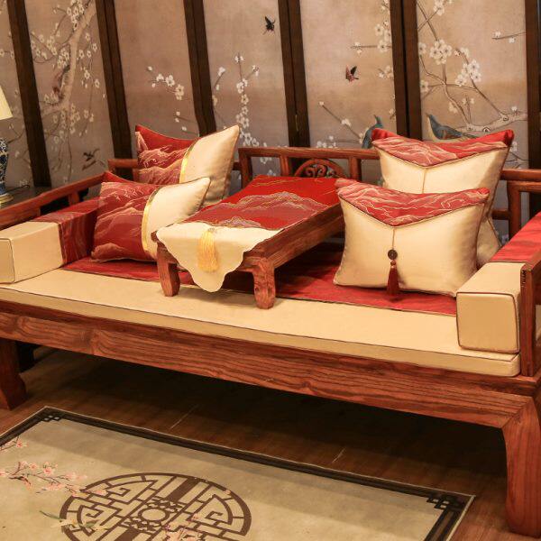 新中式红木沙发坐垫带靠背古典实木家具椅垫罗汉床垫四季通用定制