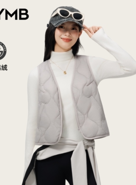 帆泊轻薄羽绒马甲女士秋冬新短款内穿V领休闲百搭保暖背心马夹潮