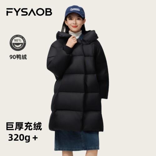 帆泊云朵泡芙中长款羽绒服加厚