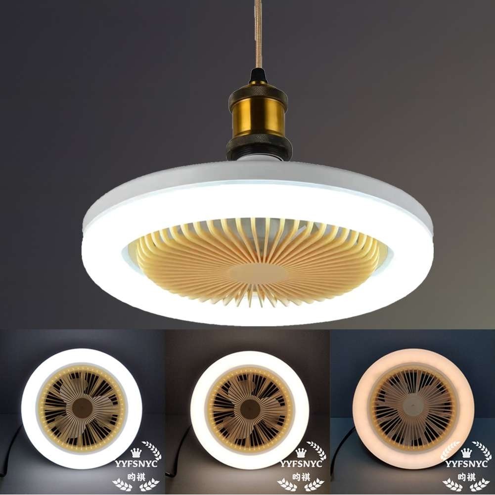 LED灯遥控定时风扇灯 三色光无极调光吊扇灯30WE27螺口宽压风扇灯