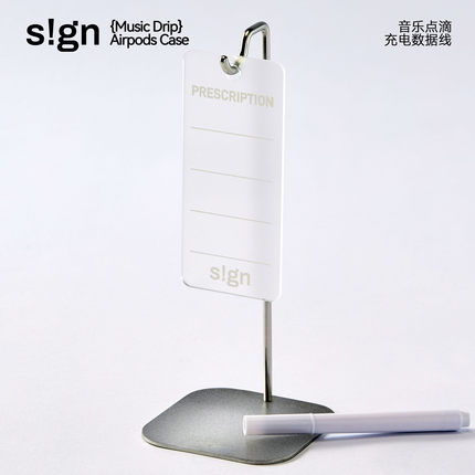 桌面点滴架-创意极简桌面悬挂架不锈钢磨砂亚克力备忘录可擦粉笔