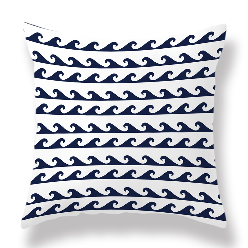 现代抱枕靠垫海洋风蓝色船锚家居靠垫抱枕咖啡店酒吧装饰品