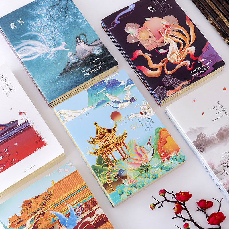 5大号古风笔记本子软面抄学生笔记本子加厚大学生