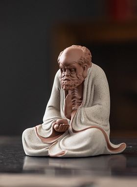 鲜娟创意紫砂达摩茶宠精品养茶玩茶桌装饰品茶具工艺品摆设