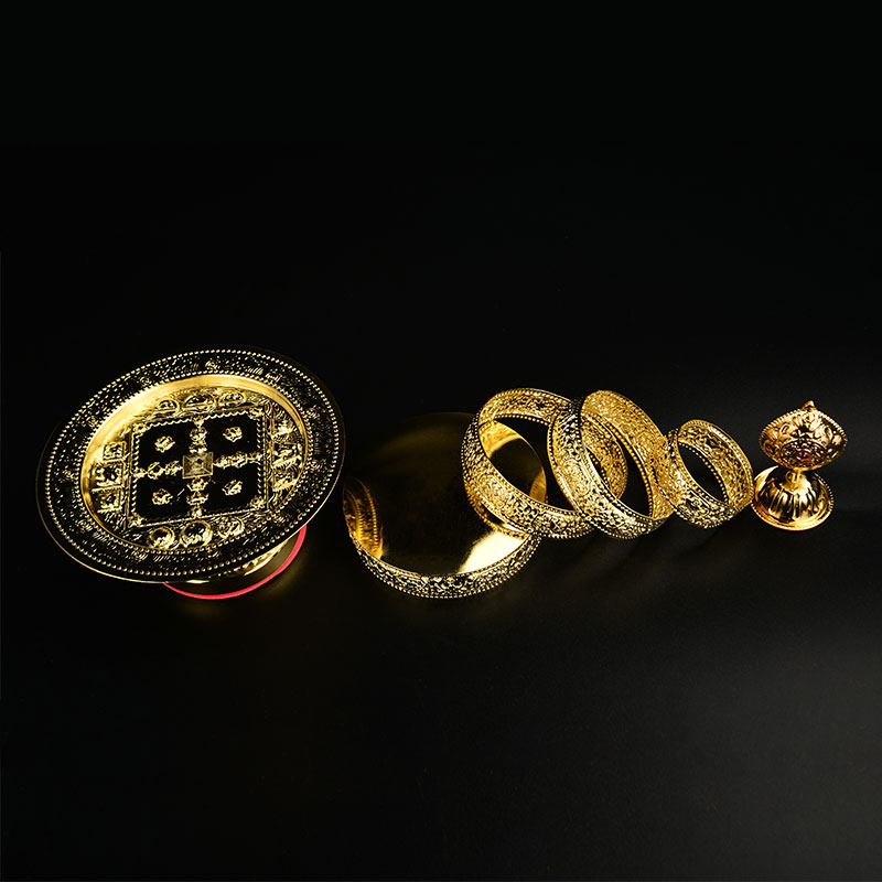 合金曼扎盘八吉祥曼茶罗修曼扎盘 修盘 曼达盘小号含托盘送宝石