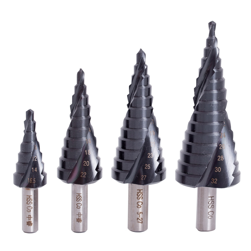 超工业级TiAlN不锈钢钻头多功能阶梯钻宝塔钻台阶钻扩孔器开孔器