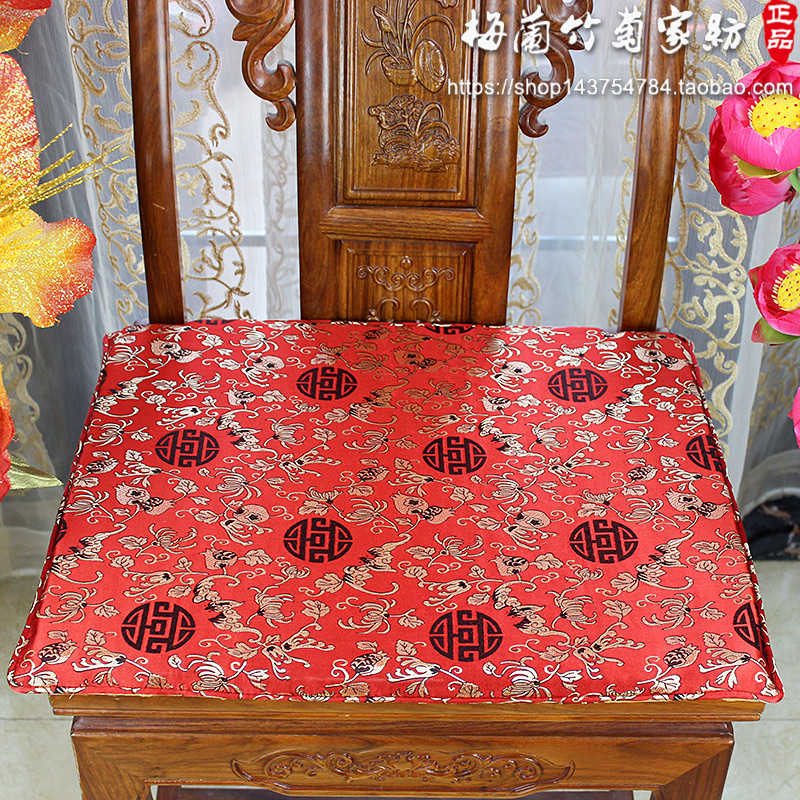 中式椅垫红木沙发坐垫餐椅垫皇宫椅太师椅靠实木圈椅海棉棕垫定制